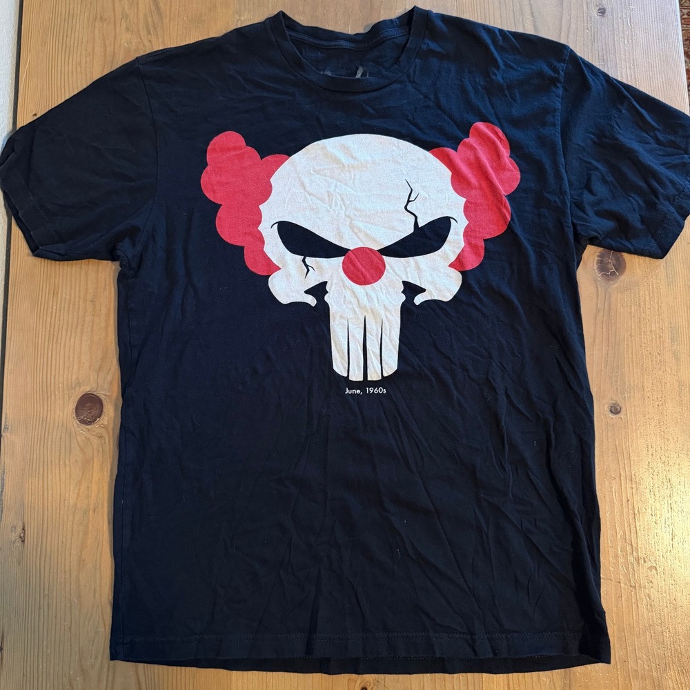 Punisher Clown Skull Graphic Shirt Black Mens Large Marvel Comics